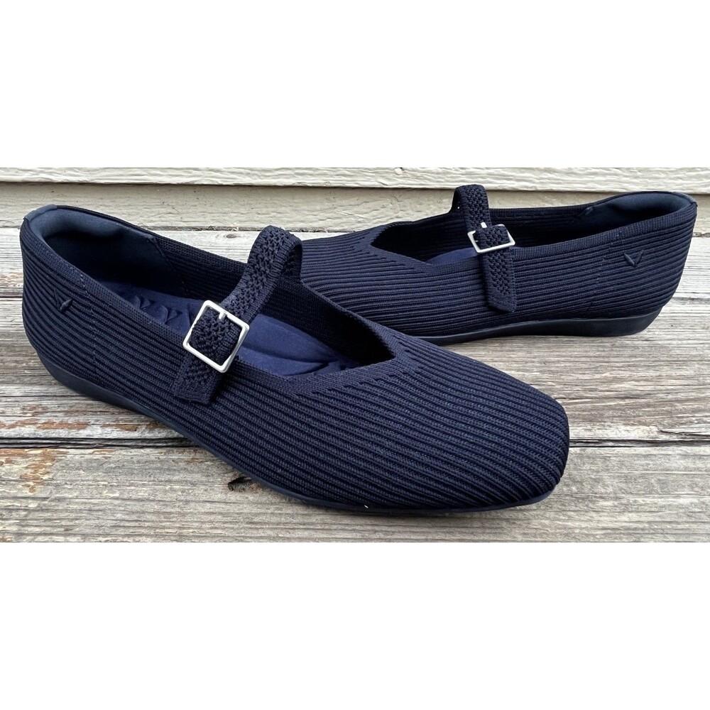 VIVAIA Margot Mary Jane Women's 37.5 US 7 Square-Toe Ballet Flats Navy Blue